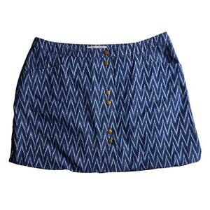 Romeo & Juliet Couture Blue A Line Chevron Chambray Skirt Size Medium Med M